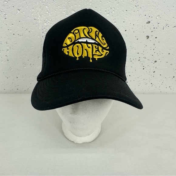 Dirty Honey Black & Yellow Band Logo On A Cobra Adjustable Trucker Hat - Picture 1 of 13